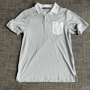 Travis Mathew Men’s Polo - White/Gray - Medium